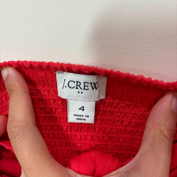 J Crew Colorblock Tiered Midi Dress Tie Front Cutout Sz 4 Easter July 4 - Picture 4 of 11